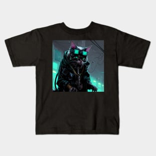 Cyberpunk Cat Kids T-Shirt